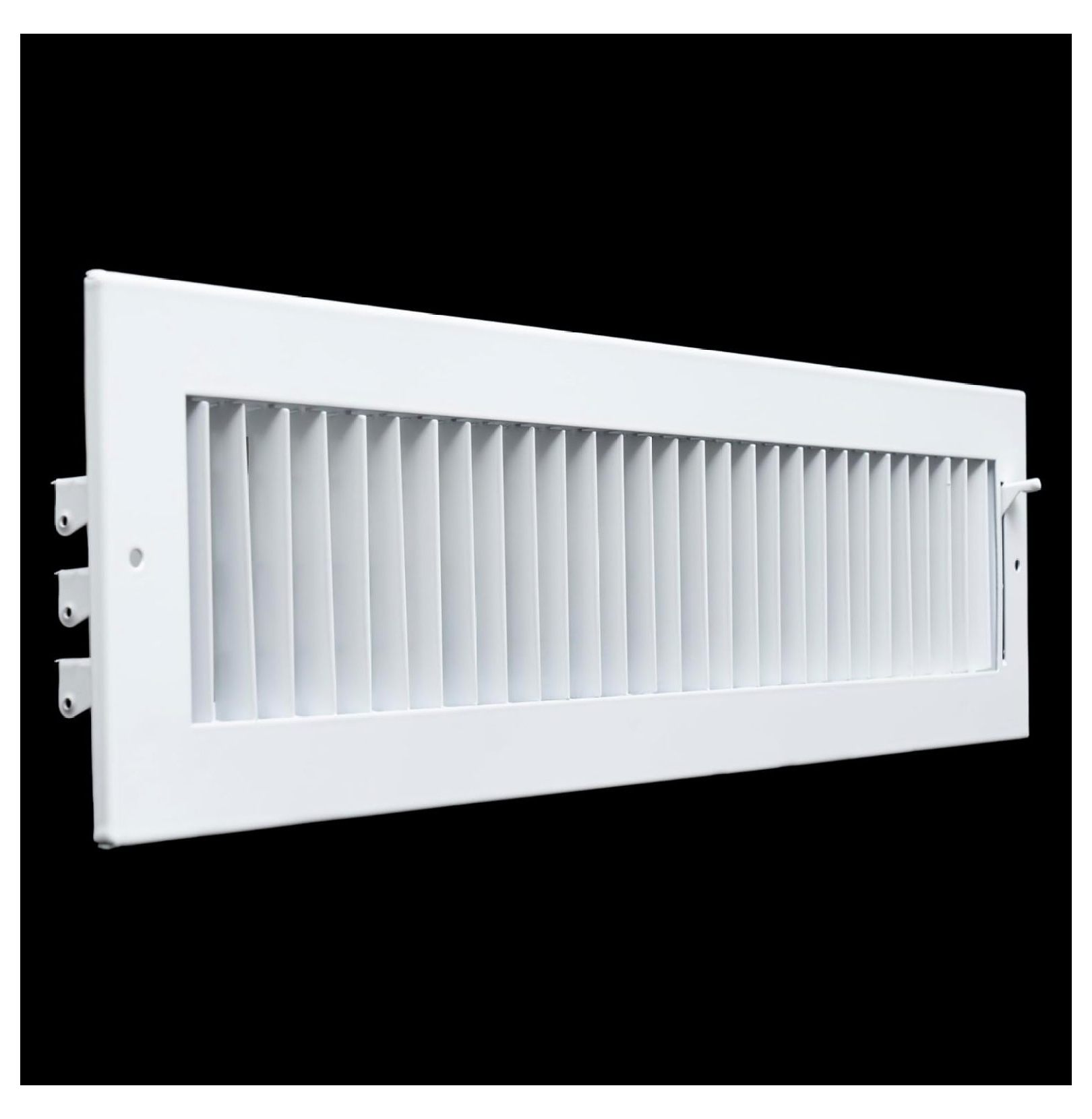 Fits 20x4 Duct Opening Steel Adjustable Air Supply Grille by | Register Vent Cover Grill for Sidewall and Ceiling | White | Outer Dimensions: 21.75" X 5.75"