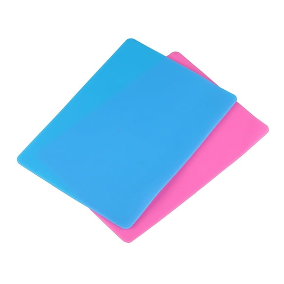 2 UNIDS Molde de resina Estera de silicona Mantener el escritorio hoja limpia Estera de arcilla para el trabajo hecho a mano DIY Fabricación de joyas de fundición (Rosa / Azul)
