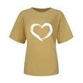 thumbnail image 5 of Casual T-shirts for Women Summer Short Sleeve O-neck Love Heart Print Tops Valentines/Mothers Day Tee Shirt, 5 of 5
