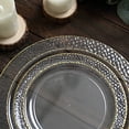 BalsaCircle 10 Clear 7.5" Round Plastic Salad Plates Gold Hammered Trim Disposable Tableware ...