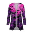 Bfantian Women's Fashion Casual Halloween Print Medium Length Cardigan