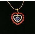 thumbnail image 6 of Rhinestone USA American Flag Triple Heart Patriotic 4th of July Independence Day Pendant Necklace, 6 of 7