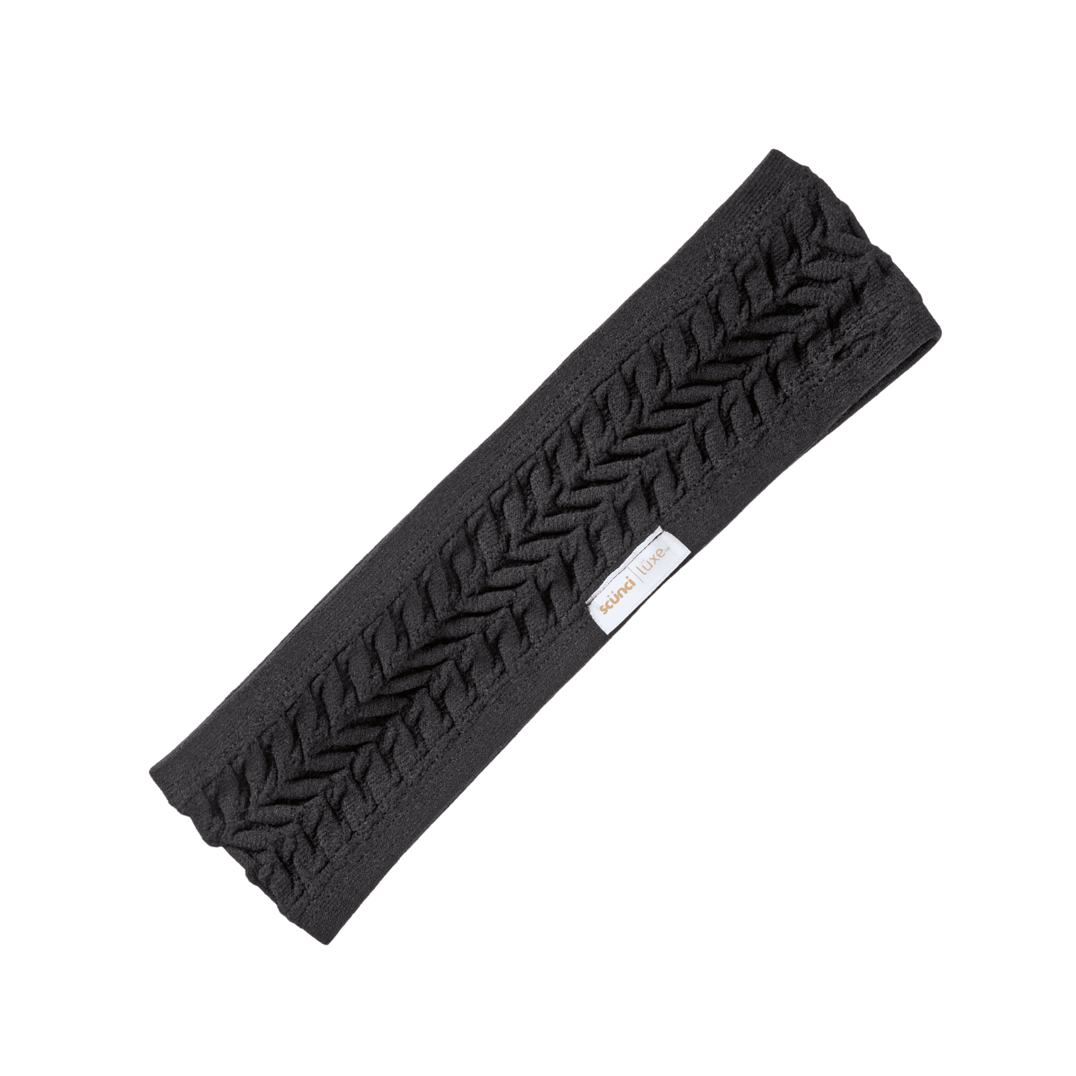 Scunci Luxe by Conair Textured Headwrap, Black, Gentle Hold Hair Accessory, 1 Count