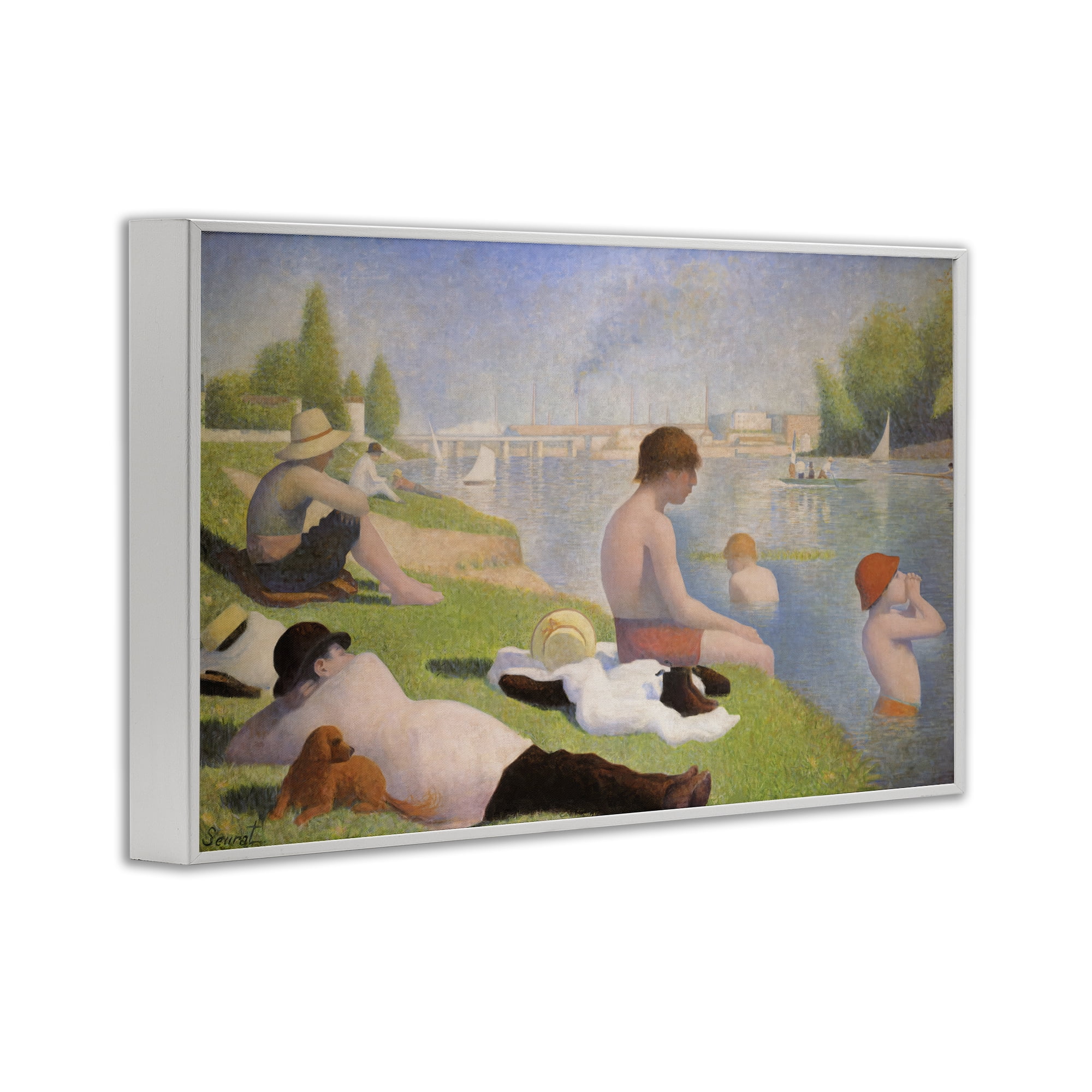 Stupell Industries Afternoon Bathers Georges Seurat White Framed Giclee Art, design by Georges Seurat