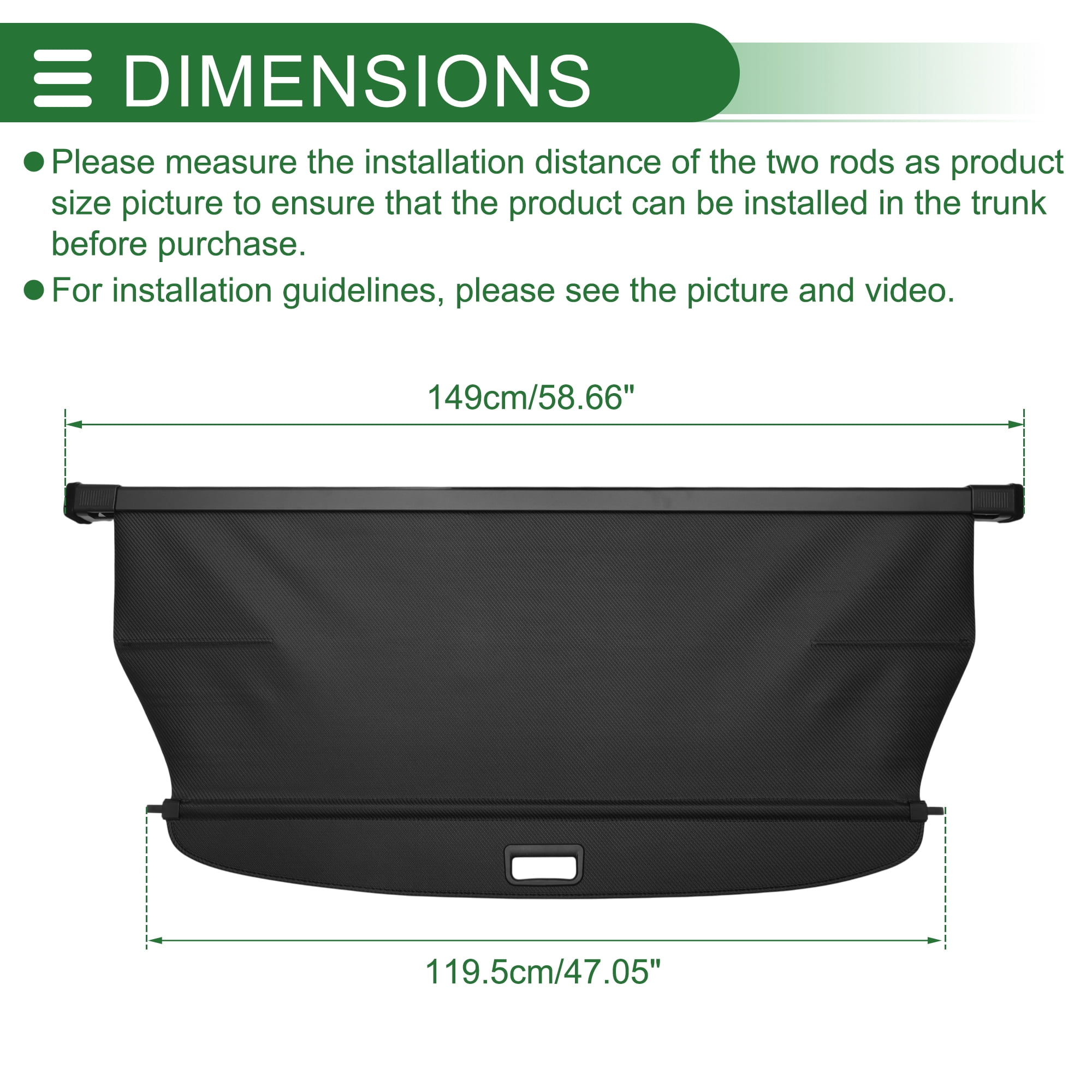 Unique Bargains Retractable Cargo Cover Black for Toyota 4Runner 2025