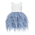 thumbnail image 2 of Ekidsbridal Tiered Tulle Lace Back Formal Flower Girl Dress Pretty Princess Father Daughter Dance Recital Gown for Toddlers LG6 6, 2 of 3