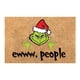 thumbnail image 4 of Felpudo navideño Grinch Rugs de Grinch: parte trasera de goma antideslizante, tapete navideño lavable con copos de nieve para entradas de invierno Felpudo de fibra de coco Grinch, 4 of 6