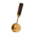 thumbnail image 1 of Cuchara medidora de acero inoxidable de 15 ml, herramientas de medición de cocina, agarre cómodo, madera Oro, 1 of 9