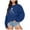 Navy, variant on Huaizzzy Casual Women's Print Sleeve Top Long Sweatshirt Pullover Graphic Women's Blouse Adult Small Hoodie Light Jackets Women Graphic Sweat Shirts Women Ladies Zip Hoodie Hoodies Sweaters Women