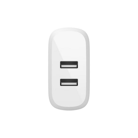 Belkin - 24W Dual Port USB Wall Charger with USB C Cable - Fast Charging for iPhone, Galaxy , Pixel & More - White