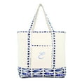thumbnail image 2 of DALIX Women's Personalized Shopping Tote Bag Monogram Blue Antique Fish Ballent Zippered Letter E, 2 of 8