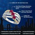 thumbnail image 2 of Gem Stone King 925 Silver and 10K Yellow Gold Red Created Ruby and Lab Grown Diamond Engagement Ring for Women | 0.90 Cttw | Round 4MM | July Birthstone | Size 8, 2 of 6