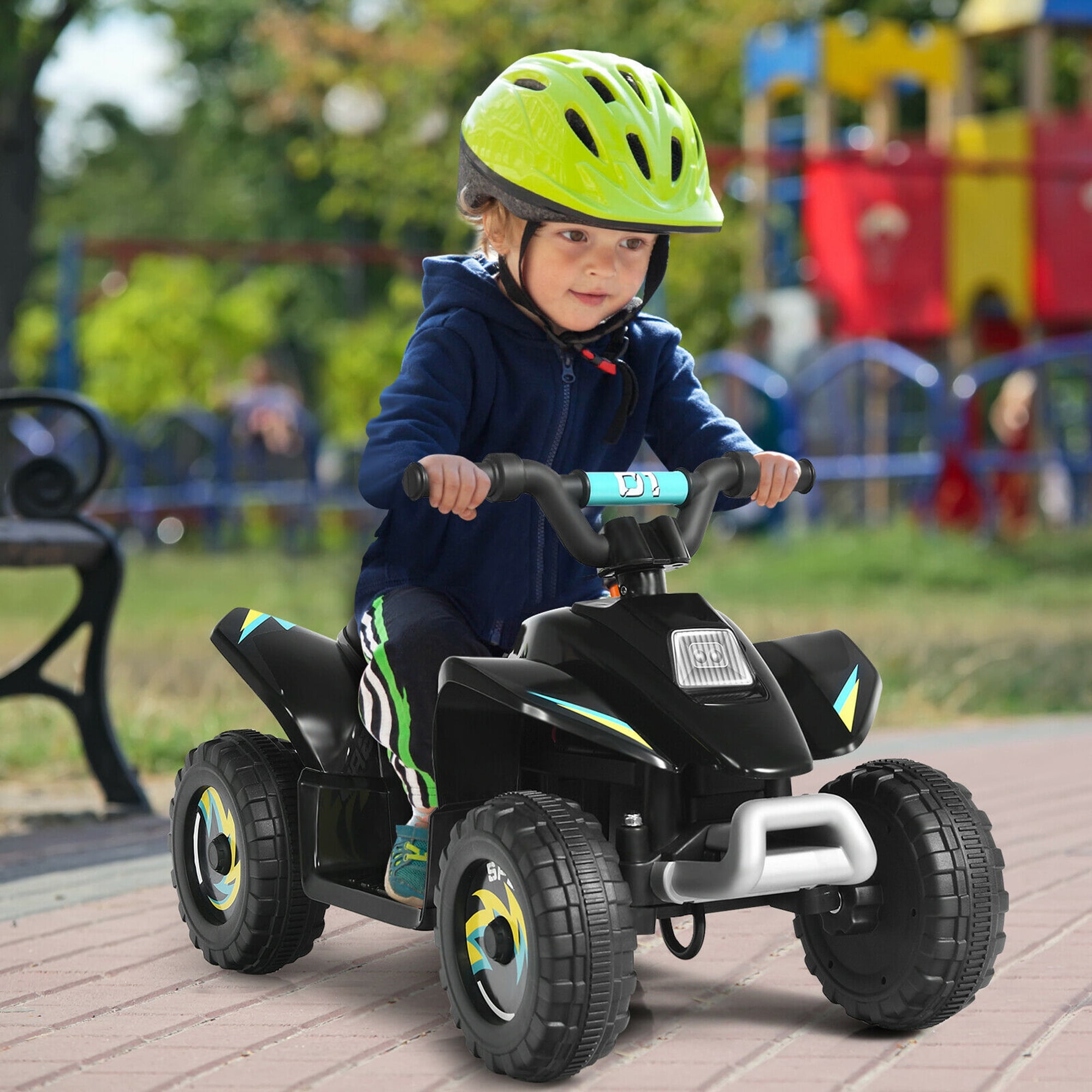 Gymax 6V Kids Electric Quad ATV 4 Wheels Ride On Toy Toddlers Forward &  Reverse Black