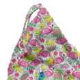 thumbnail image 5 of Tropical Lounger Chair Bag, Exotic Cartoon Pattern with Leaf Banana Watermelon Hibiscus and Happy Flamingo, High Capacity Storage with Handle Container, Lounger Size, Multicolor, by Ambesonne, 5 of 5