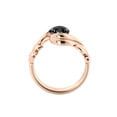 thumbnail image 4 of 1.00 CT 14K Rose Gold Black Diamond Ring Flower Leaves Designer, 4 of 4
