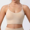 thumbnail image 4 of AINIYS Criss Cross Back &nbsp;Workout Gym Athletic Fitness Bra Wireless Strappy L Sports Yoga Bra Bralette Women's Quick-Dry Bra Plus Size Moisture-Wicking Breathable Everyday Bras Beige S, 4 of 9