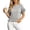 Gray, variant on Women's Short Sleeve Sweaters Tops Oversized Summer Casual Ruffled Hem Knit Pullover Crochet Blouses Cute Tops