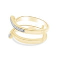 thumbnail image 4 of 1/5 Carat Round Cut Lab Created Moissanite Diamond Enhancer Guard For Engagement Wedding Ring In 14K Yellow Gold Plated 925 Sterling Silver (Color : G-H, Clarity : VVS1, 0.20 Cttw) Size - 8, 4 of 7