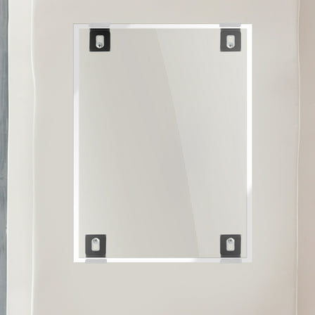 FRCOLOR 4 Set Stainless Steel Mirror Holder Clips Easy Installation Mirror Clips Heavy Glass Retainer Clips for Mirrors and Glass Shelves