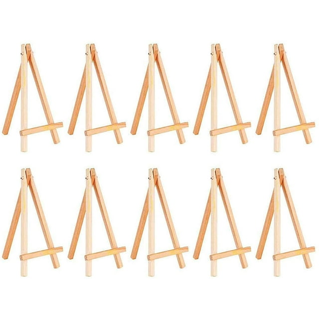 10 Pcs Wooden Easel Mini Natural Wood Display Stand Craft Business Card Photo Display Easel