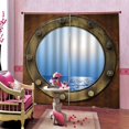 thumbnail image 2 of Rideau avec Motif Vue sur la Mer Décoration Rideau Imprimé Lavable en Machine, 2 of 9