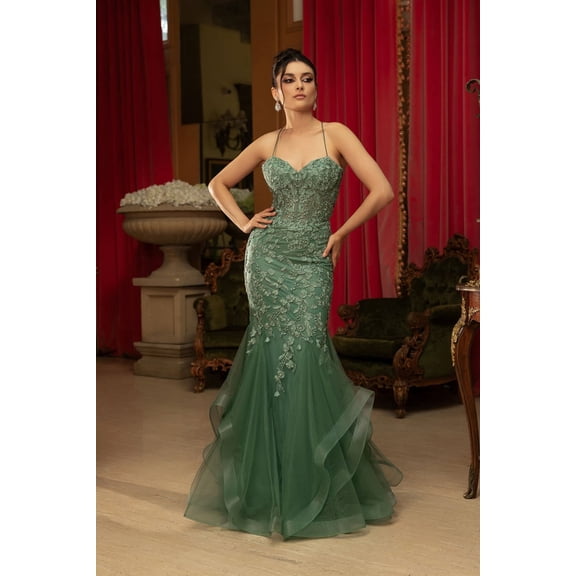 Women's May Queen evening elegant Gown Sweetheart Mermaid Formal Dress MQ2134 Sage Green 12