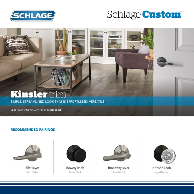 Custom Latitude Matte Black Kinsler Trim Dummy Door Lever (2-pack) Custom Latitude Matte Black Kinsler Trim Dummy Door Lever (2-pack)