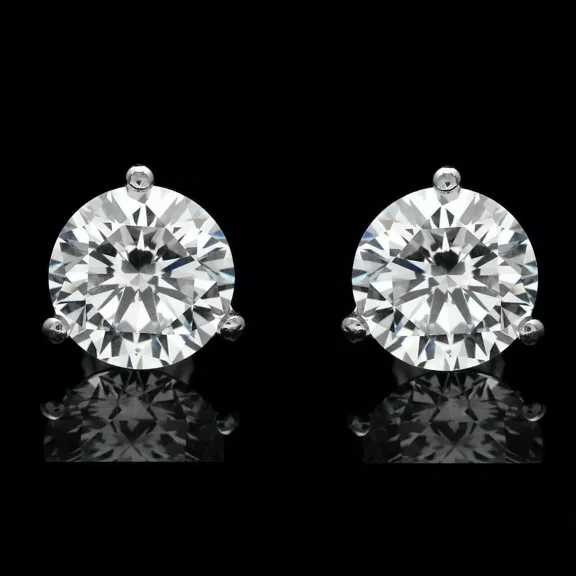 14K White Gold Stud 1.00 Ct Round Cut Natural Moissanit Earrings For Womens