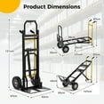 thumbnail image 2 of Costway 3-in-1 Convertible Hand Truck with 4 Rubber Wheels 1000 lbs Max Load Capacity, 2 of 10