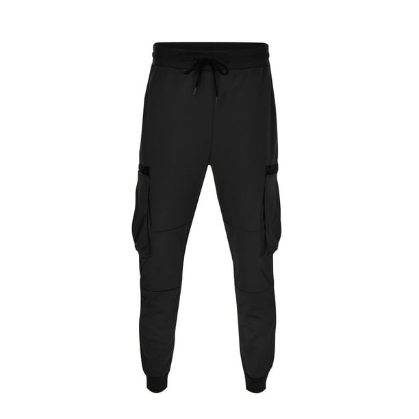PMUYBHF Male Mens Sweatpants With Pockets 4Xl Men's and Winter Solid Color  Side Pocket Zipper Trend Drawstring Casual Pants Baggy Cargo Pants Men Plus