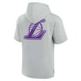 thumbnail image 3 of Unisex Fanatics Gray Los Angeles Lakers Elements Super Soft Fleece Short Sleeve Pullover Hoodie, 3 of 3