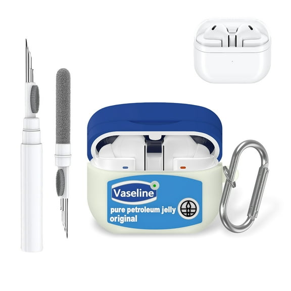 [1 Pack]Cute Protective Case for SAMSUNG Galaxy Buds 3   Buds 3 Pro (2024), 3D Cartoon Design Silicone Case Cute Accessory with Keychain/Cleaning Kit (white)