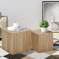 thumbnail image 7 of Williamspace Modern Square Coffee Table Set of 2 Nesting Table End Side Table Set of 2 for Living Room Apartment,Natural, 7 of 7