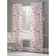 thumbnail image 3 of Colorful Polka Dot Sheer Curtains 96 Inch Length 2 Panels Set, Rainbow Watercolor Polka Dots Voile Window Treatment Semi Sheer Long Curtains Drapes for Bedroom/Living Room/Kitchen 52"x96"x2, 3 of 7