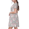 thumbnail image 2 of Gukieu Beautiful Rabbit1 Print Women's Short Sleeve Dress, Elastic Waistband A-line with Pockets Summer Dress, Suitable for Daily Leisure, Work, Vacation, 2 of 6