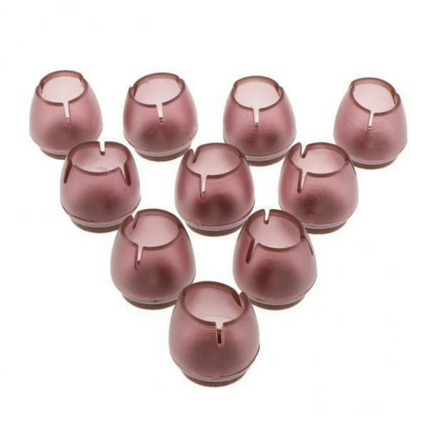 3x10x Tapas redondas para patas de silla Protectores de suelo para muebles de madera Color café Ajuste de 12 a 16 mm 5 piezas