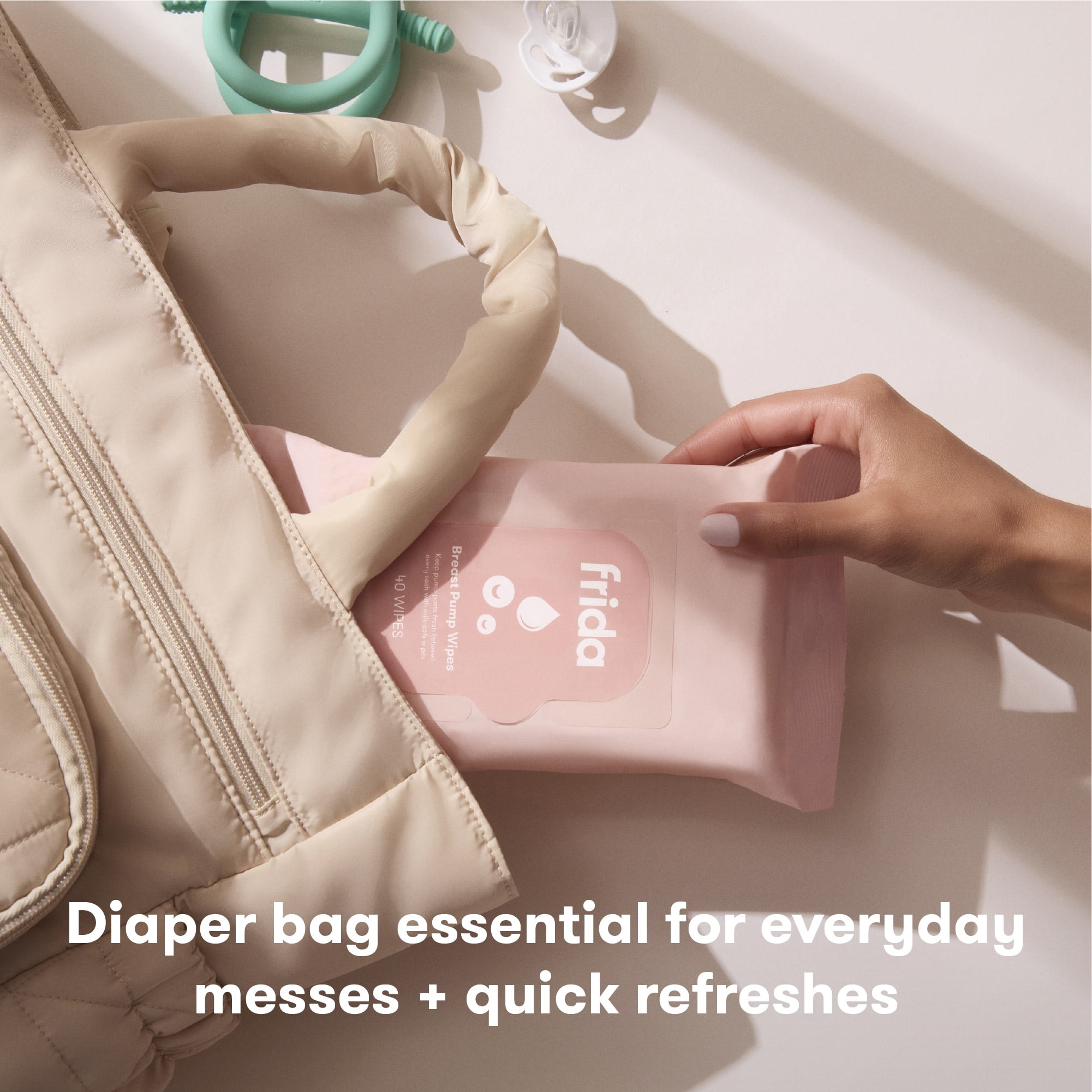 Frida Mom Breast Pump Wipes, Multi-Surface Cleaner, Removes Breastmilk Residue