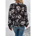 thumbnail image 2 of Floral Button Down Collared Shirt, Black, X-Large, 2 of 5