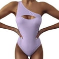 thumbnail image 1 of Gibobby Bañador de una pieza Traje de baño de mujer Bikini sexy Traje de baño unido de color sólido Traje de baño de cintura alta Traje de playa(Morado,XL), 1 of 3