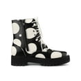 thumbnail image 3 of BLISSFUL STEP Women's Platform Lace Up Polka Dots Printing Combat Boots Black White 8.5, 3 of 6
