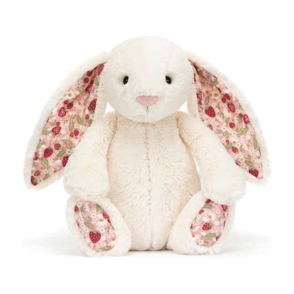 Cute Cartoon Floral Fabric Rabbit Plush Toy Doll - White, 30cm/11.82 inch, 1pcs, Cuddly Companion, Stuffed Animal, Heartwarming Gifts for All Ages