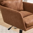 thumbnail image 3 of Cterwk PU Leather Swivel Computer Chair Task Chair with Metal Base, Adjustable Office Chair for Office, Bedroom, Living Room, Brown, 3 of 7