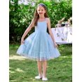 thumbnail image 2 of Oudiya Toddler Girls Tutu Blue Party Dress Tulle Ruffle Hem Cami Summer Dress for Kids 2-6Y, 2 of 7