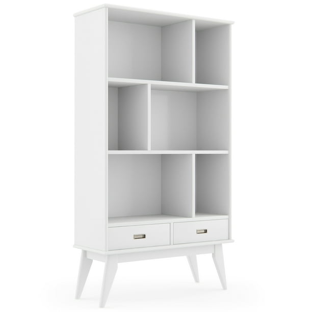 Brooklyn Max Baxter Solid Hardwood 64, Small Solid Wood White Bookcase