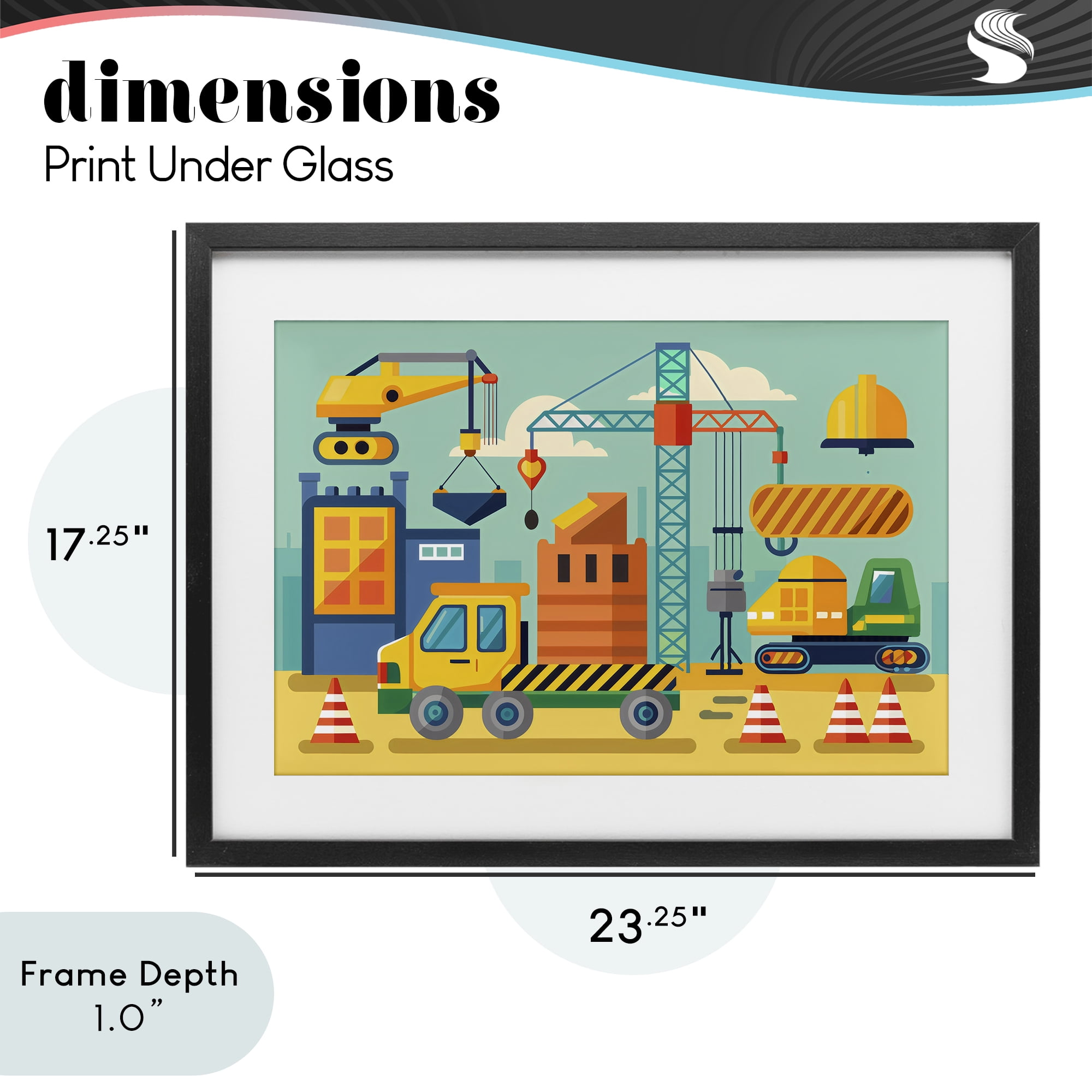 Stupell Industries Industrial Construction Site Black Framed Print Under Glass, design by Creative Studio