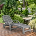 thumbnail image 3 of Gymax Set of 2 Patio Adjustable Chaise Lounge Chair Folding Sun Lounger Recliner Grey, 3 of 10