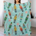 thumbnail image 2 of Christmas Nutcracker Candy Cane Flannel Fleece Throw Blanket Xmas Sweet 50x60 Inches Soft Blanket for Couch,Cozy,Warm,Lightweight, 2 of 6