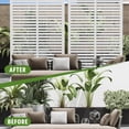 thumbnail image 5 of Metal Privacy Screen, 6FT Outdoor Privacy Screen, Freestanding Privacy Screen with Stable Base, Outdoor Privacy Fence for Patio, Garden, Balcony and Backyard, 5 of 7
