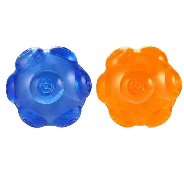 Pelotas de juguete con sonido para perros Goma fuerte y duradera Indestructible rebotadora para entrenar 2 pelotas