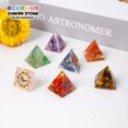 thumbnail image 2 of 1 pieza de resina de engomado de macadán de cristal natural, pirámide de chakras, símbolo de curación de cristal, adorno de escritorio, 2 of 5